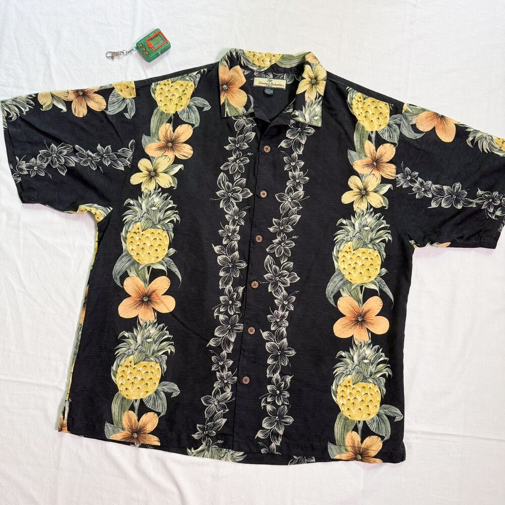 Vtg Tommy Bahama 90's Silk Hawaiian Shirt - L